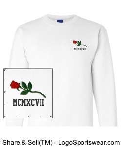 Custom Rose/Birth Year CHAMPION Crewneck Sweater Design Zoom